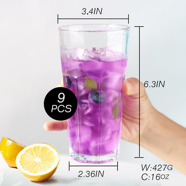 Unbreakable Plastic Glasses - Set of 9