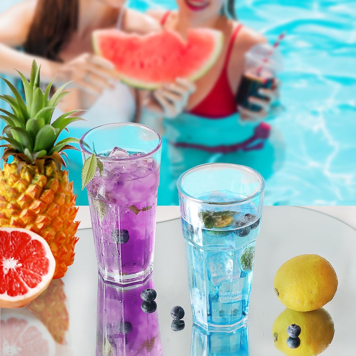 Unbreakable Plastic Glasses - Set of 9